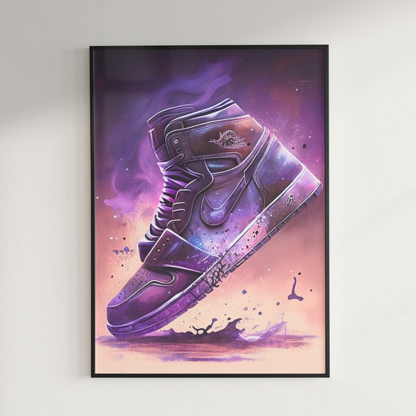 Purple Jordan 1 Poster Art Digital Download