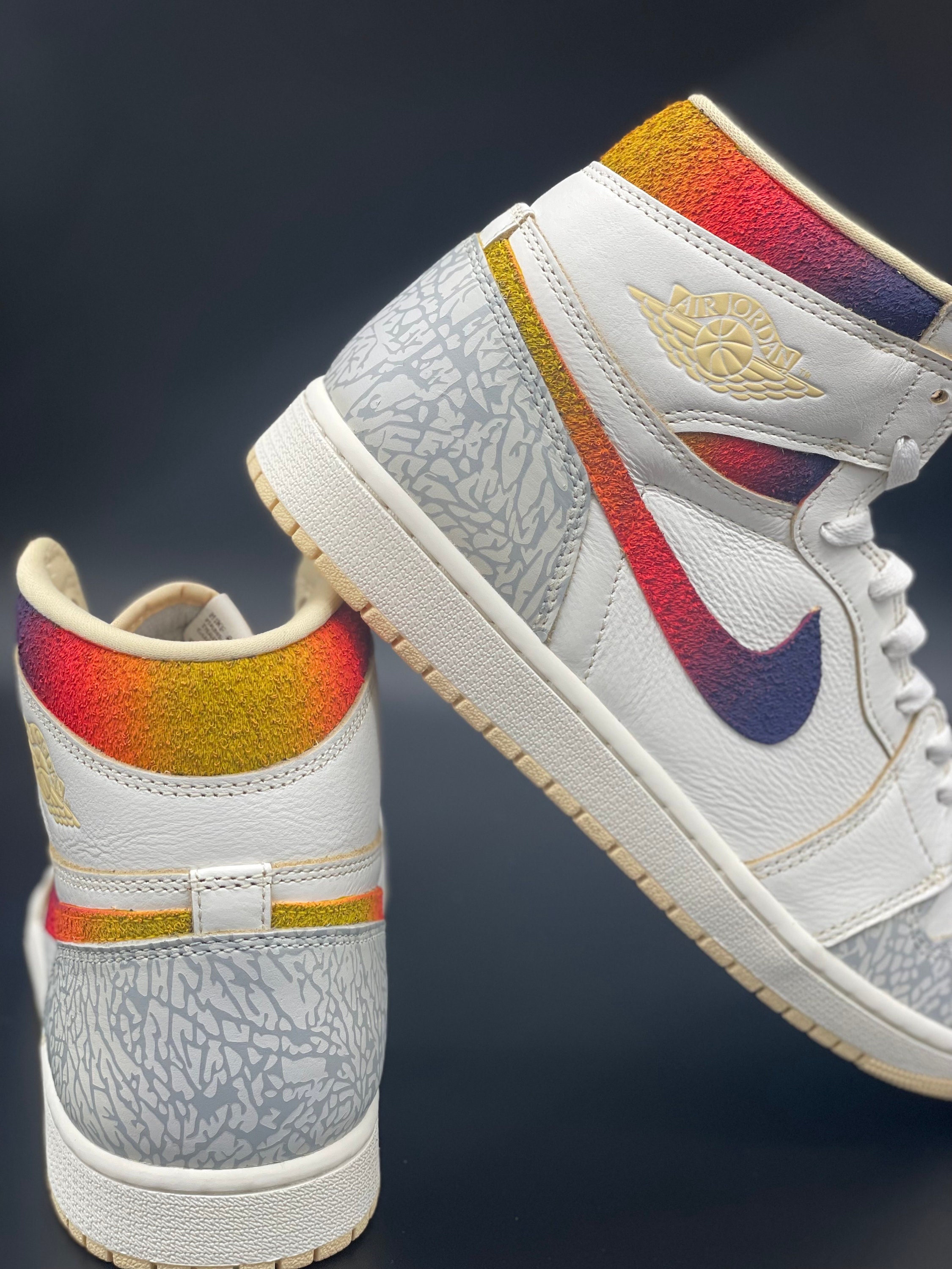 CUSTOM Jbalvin Inspired Jordan 1 Sunset Fade/white and Grey