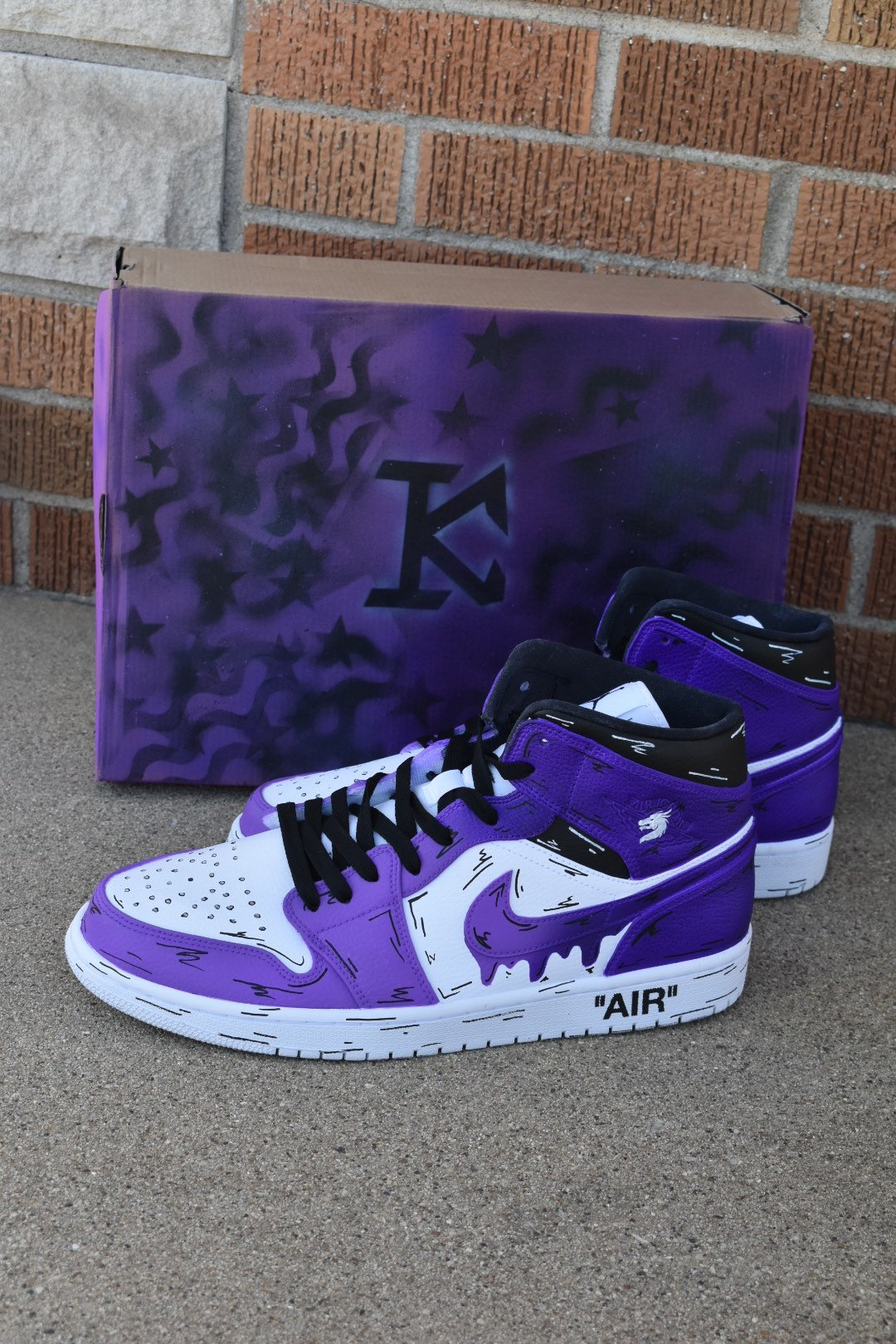 Custom Air Force 1 Cartoons Drip Purple – shecustomize