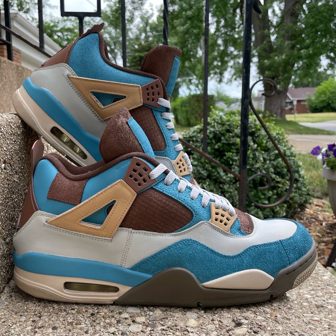 Custom Blue and Brown Pokémon Themed Jordan 4s (made From Authentic ...