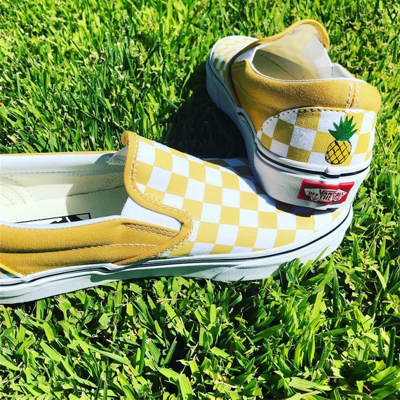 pineapple checkerboard vans