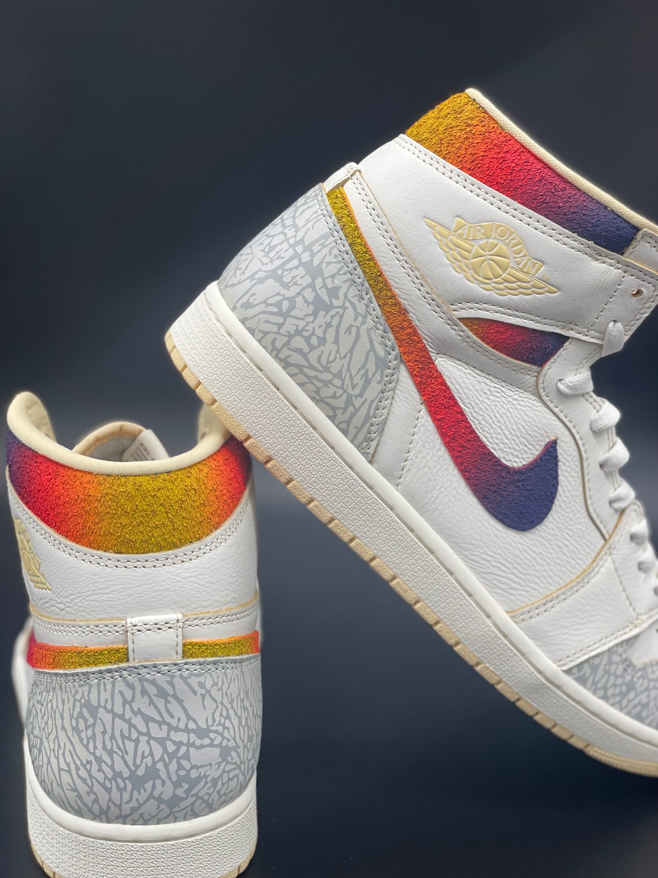 CUSTOM Jbalvin Inspired Jordan 1 Sunset Fade/white and Grey