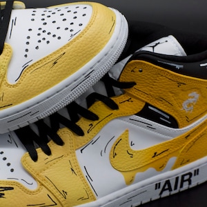 Yellow Cartoon Drip Jordan 1s