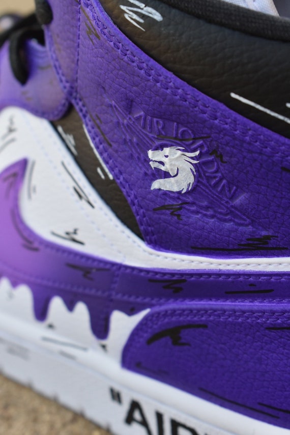 Purple Cartoon Drip Jordan 1s - Etsy