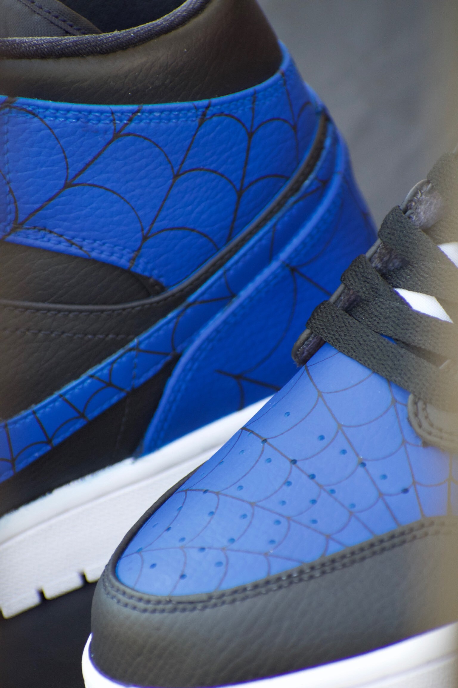 Custom Blue and Red Spiderman Themed Jordan 1 Mids - Etsy
