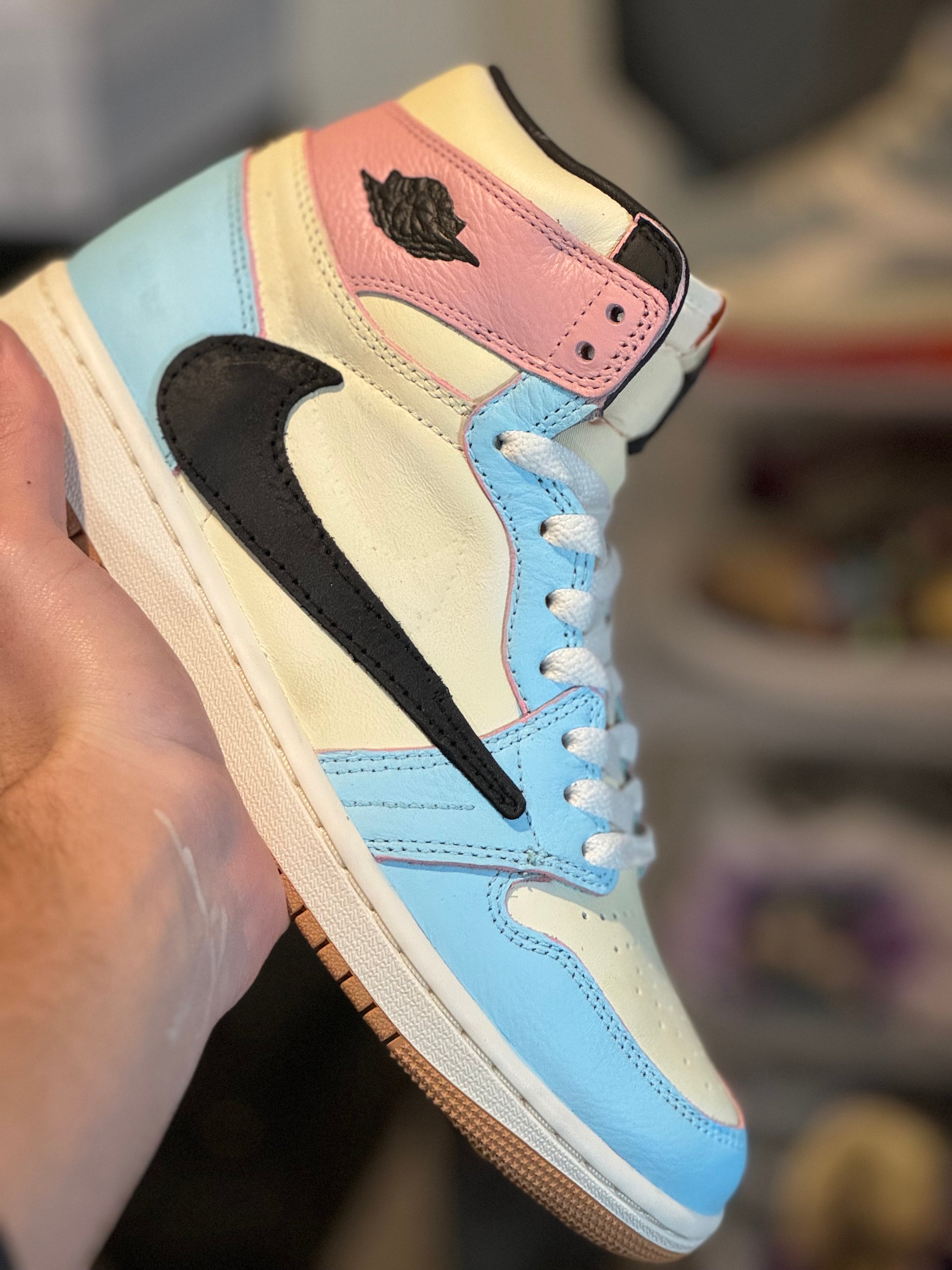 Easter Sunday Custom Travis Scott Jordan 1 Highs (union