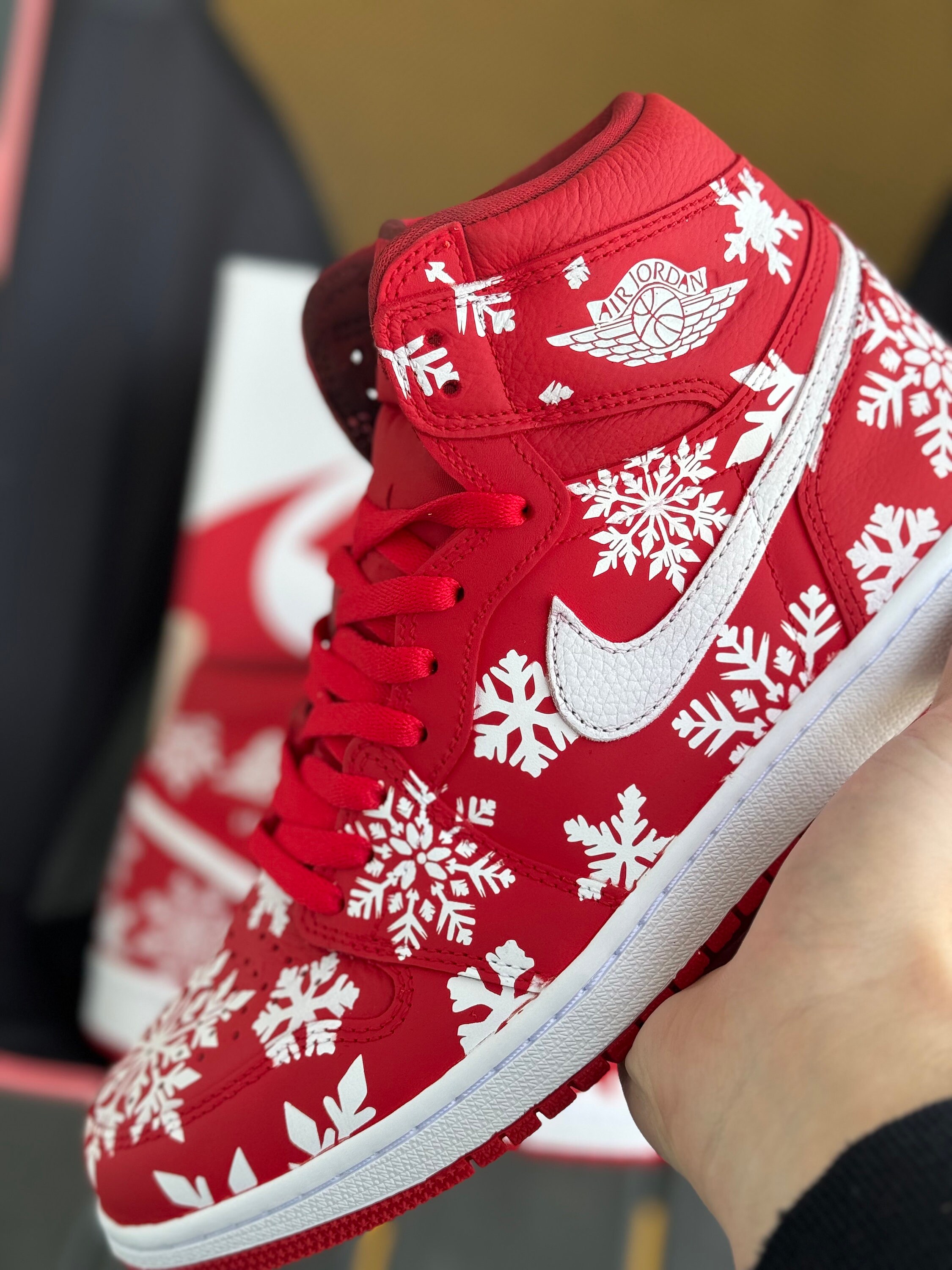 Custom Christmas Themed Style Artwork Themed Jordan 1 (can Make
