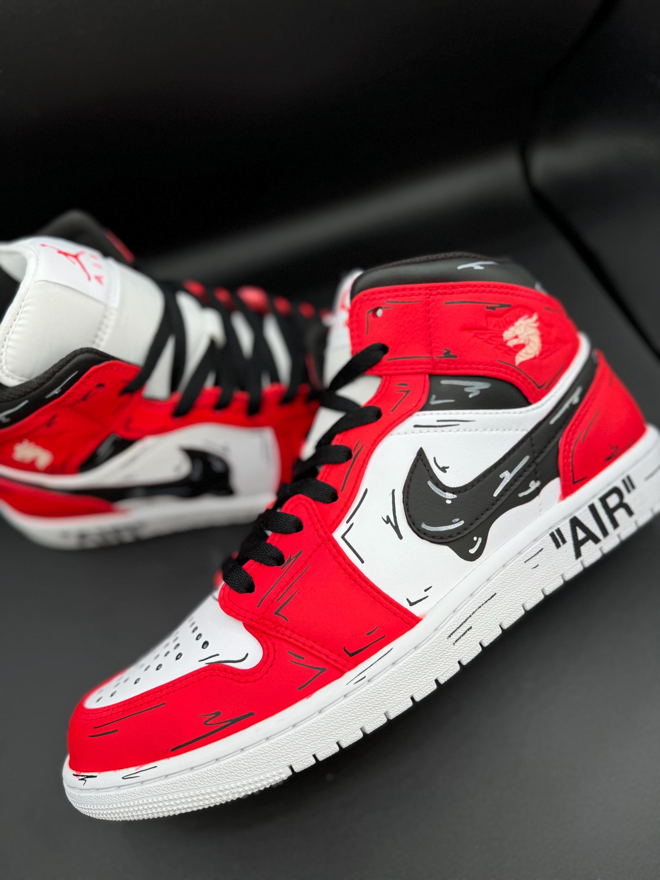 Red Cartoon Drip Jordan 1s - Etsy