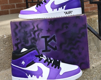 Dripping Purple Fade Jordan 1s | Etsy 