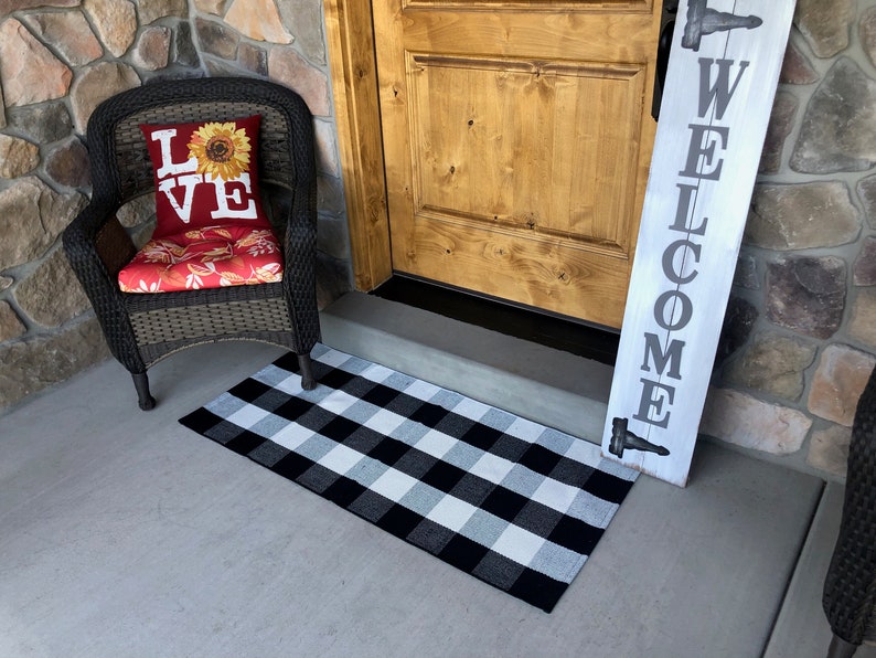 Buffalo Check Rug Cotton Rug Indoor Outdoor Area Rug Etsy