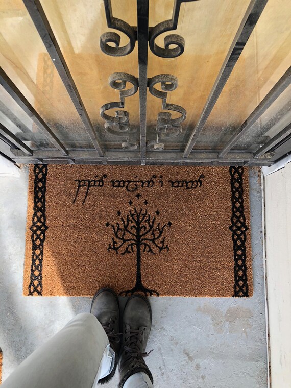 Lord Of The Rings Doormat Elvish Doormat Lotr Tolkien Custom Doormat Personalized Door Mat Christmas Gifts