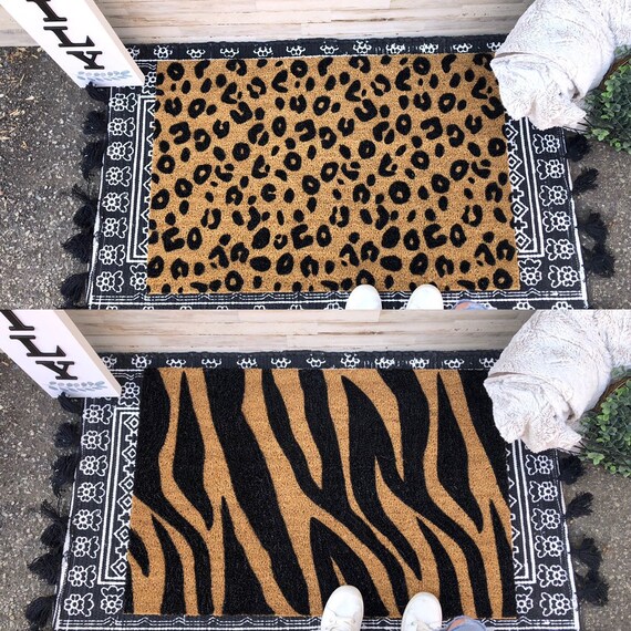 Animal Print Doormat Welcome Mat Cheetah Giraffe Zebra Etsy