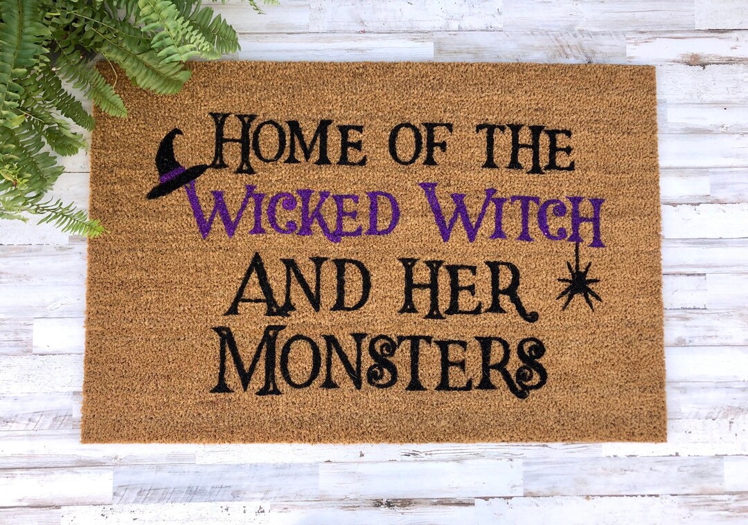 Halloween Doormat Witch Decor Doormat Mat Etsy