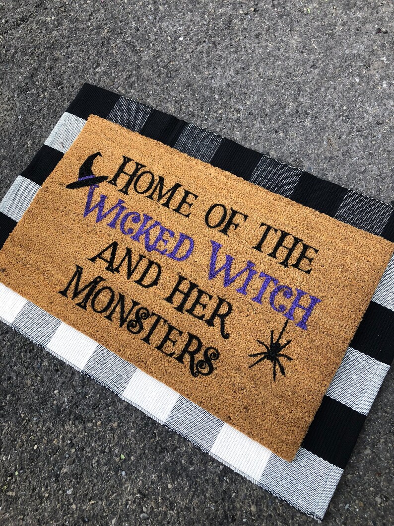 Halloween Doormat Witch Decor Doormat Mat Etsy