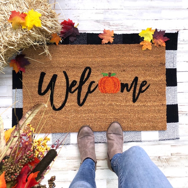 Welcome Fall Mat | Halloween Doormat | Welcome Mat | Door mat | Funny doormat | Halloween | Pumpkin | Fall Decor | Fall Doormat