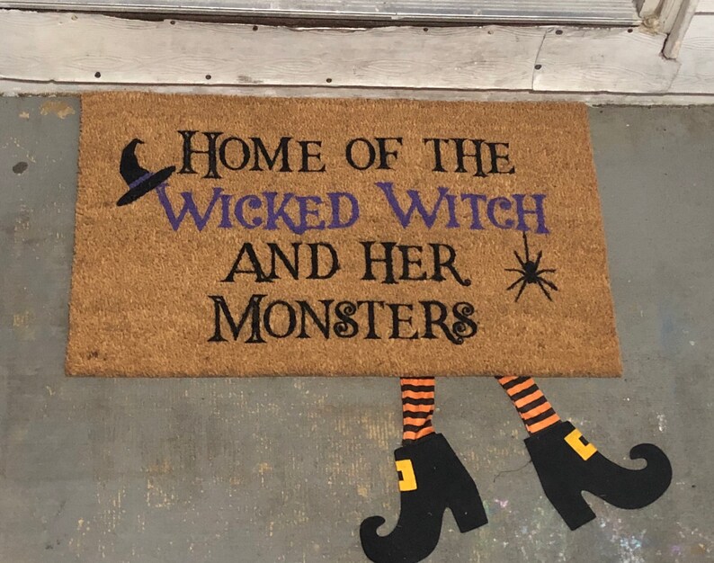Halloween Doormat Witch Decor Doormat Mat Etsy
