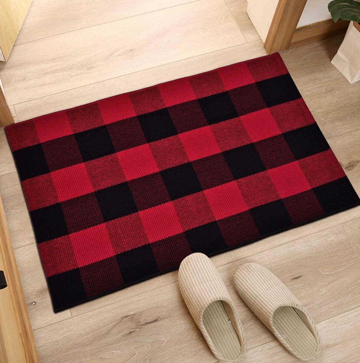 Buffalo Check Rug Cotton Rug Indoor Outdoor Area Rug Etsy