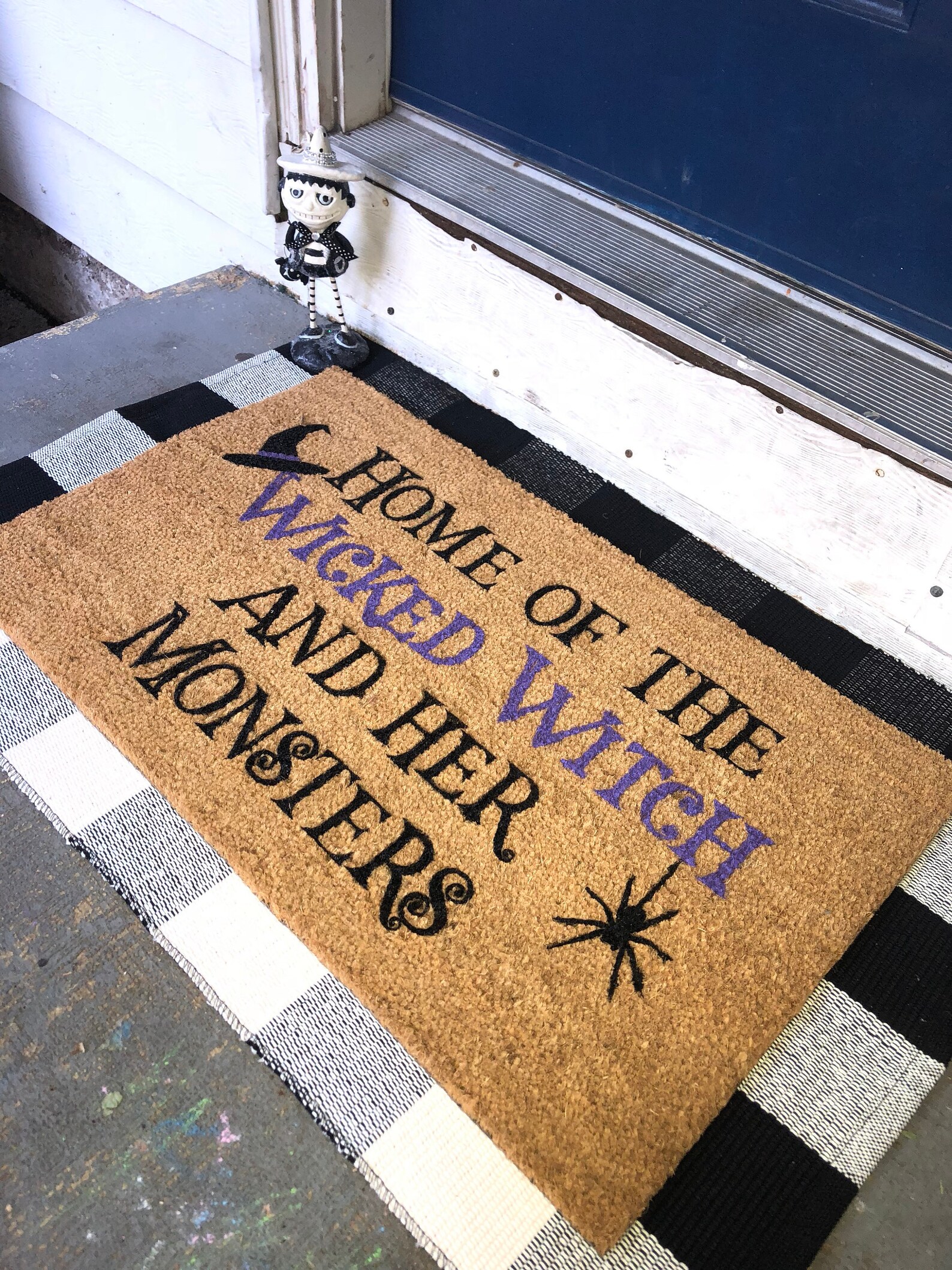 Halloween Doormat Witch Decor Doormat Mat Etsy