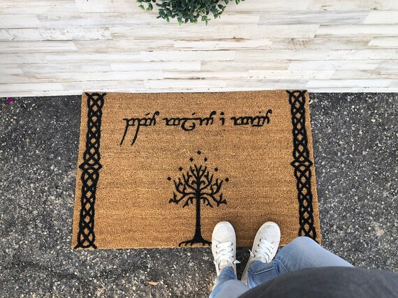 Lord Of The Rings Doormat Elvish Doormat Lotr Tolkien Custom Doormat Personalized Door Mat Christmas Gifts