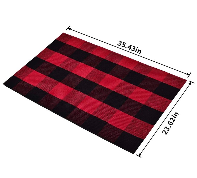 Buffalo Check Rug Cotton Rug Indoor Outdoor Area Rug Etsy