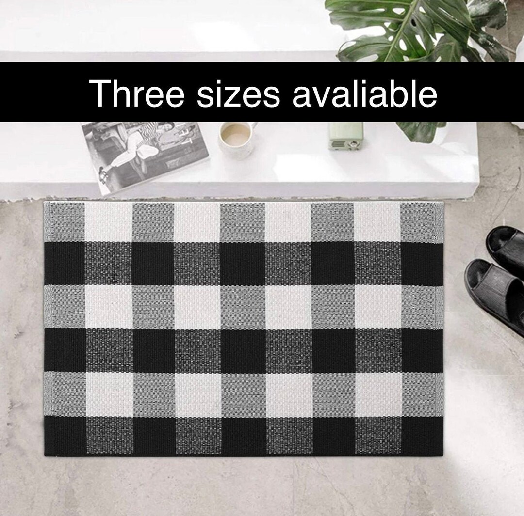 Buffalo Check Rug Cotton Rug Indoor, Outdoor Area Rug Buffalo Check