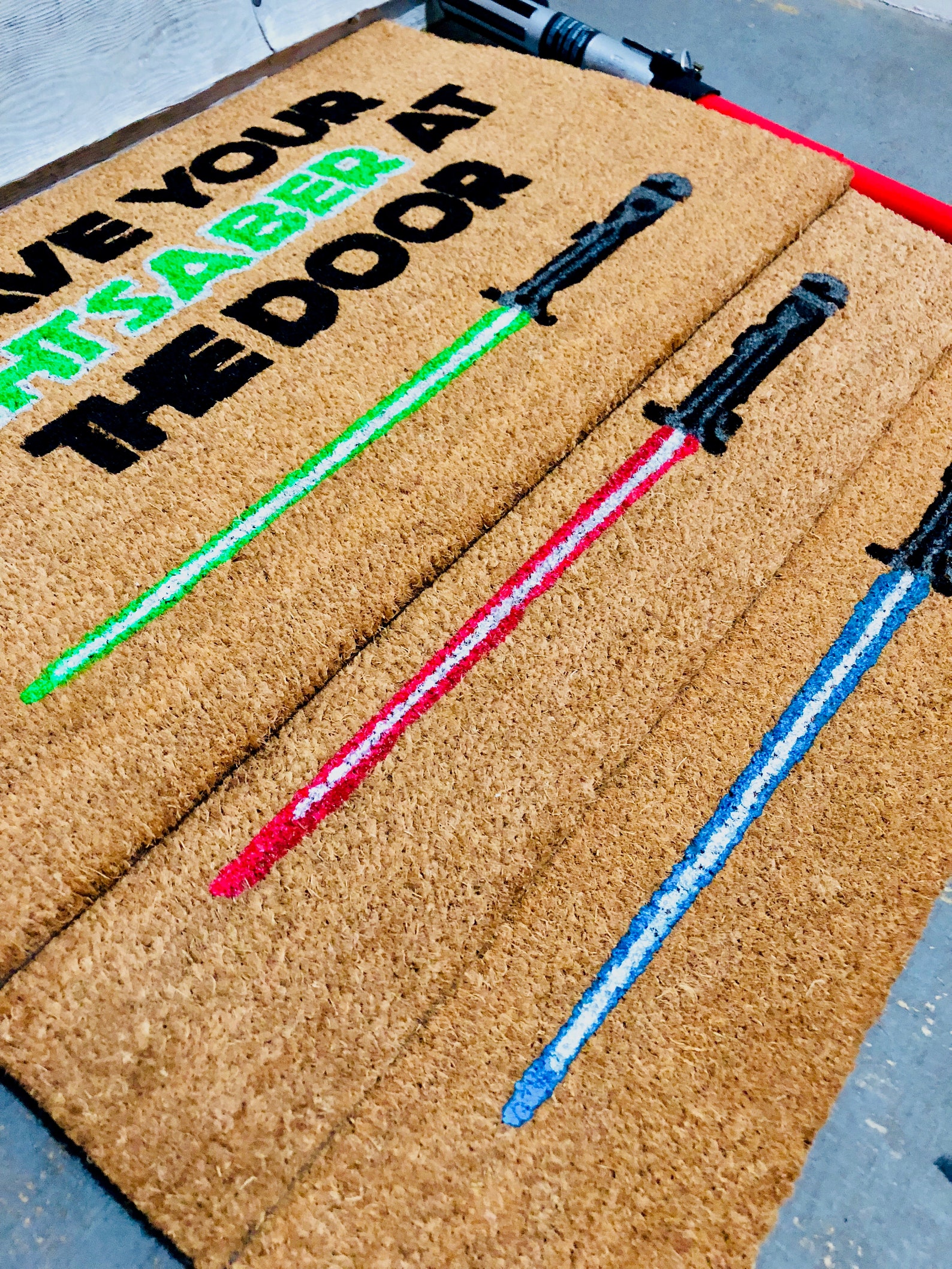 Star Wars Doormat Lightsaber Doormat Custom Lightsaber Etsy