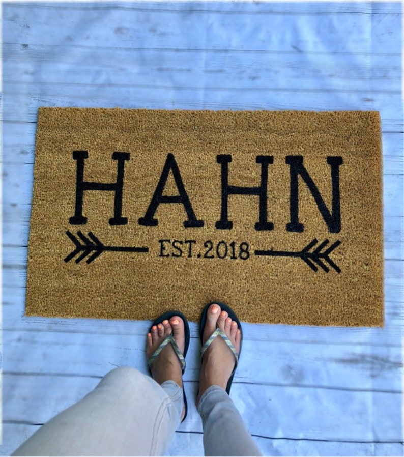 Custom Doormat Doormat Arrow Doormat Wedding Gift Etsy