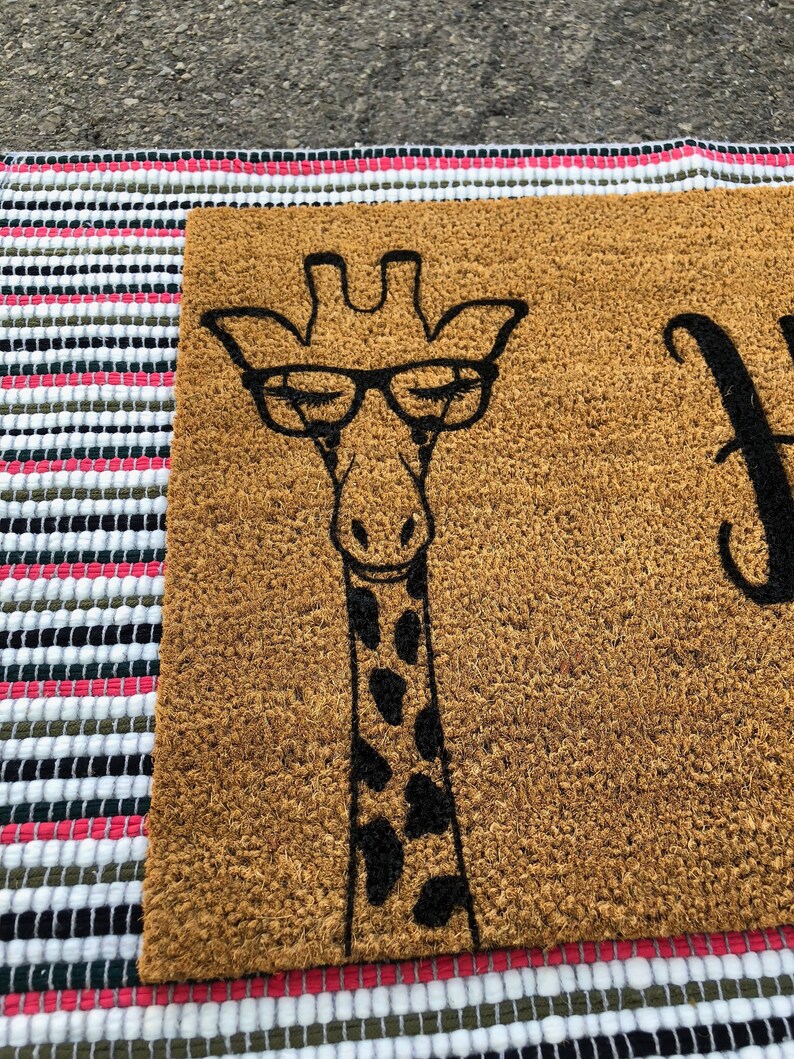 Giraffe Doormat Custom Doormat Funny Doormat Gift Ideas Etsy