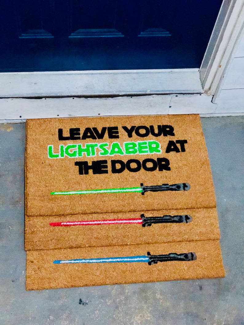 Star Wars Gift Kylo Ren Welcome Mat Star Wars Doormat Geek LightSaber Doormat Doormat Custom Lightsaber Star Wars Lightsaber