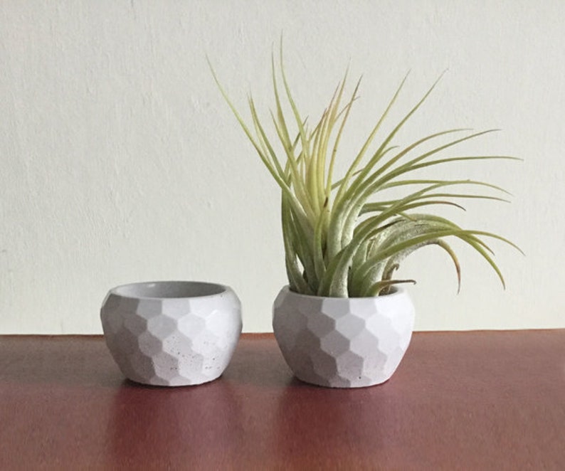 Small Geometric Concrete Planter Geometric Planter Concrete Etsy