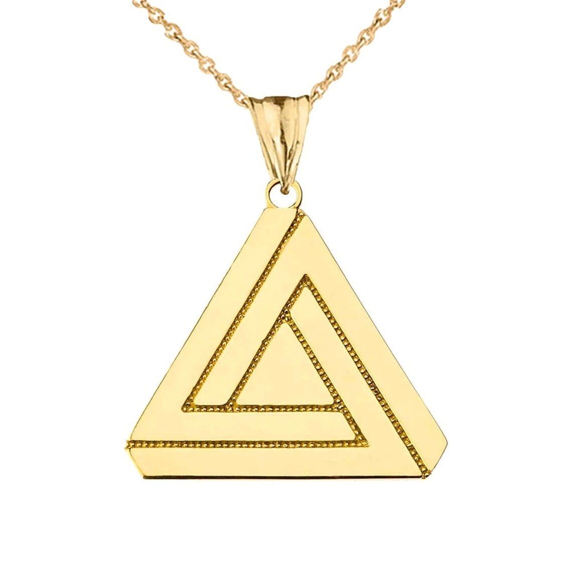 The Impossible penrose Triangle Pendant Necklace in Yellow Etsy UK