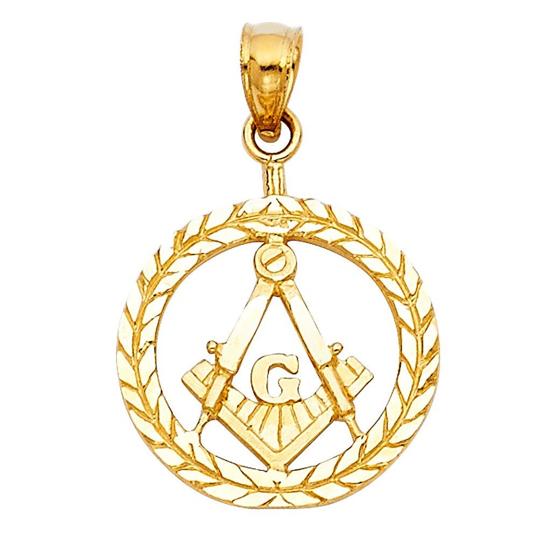 14k Freemason Masonic Pendant - Etsy
