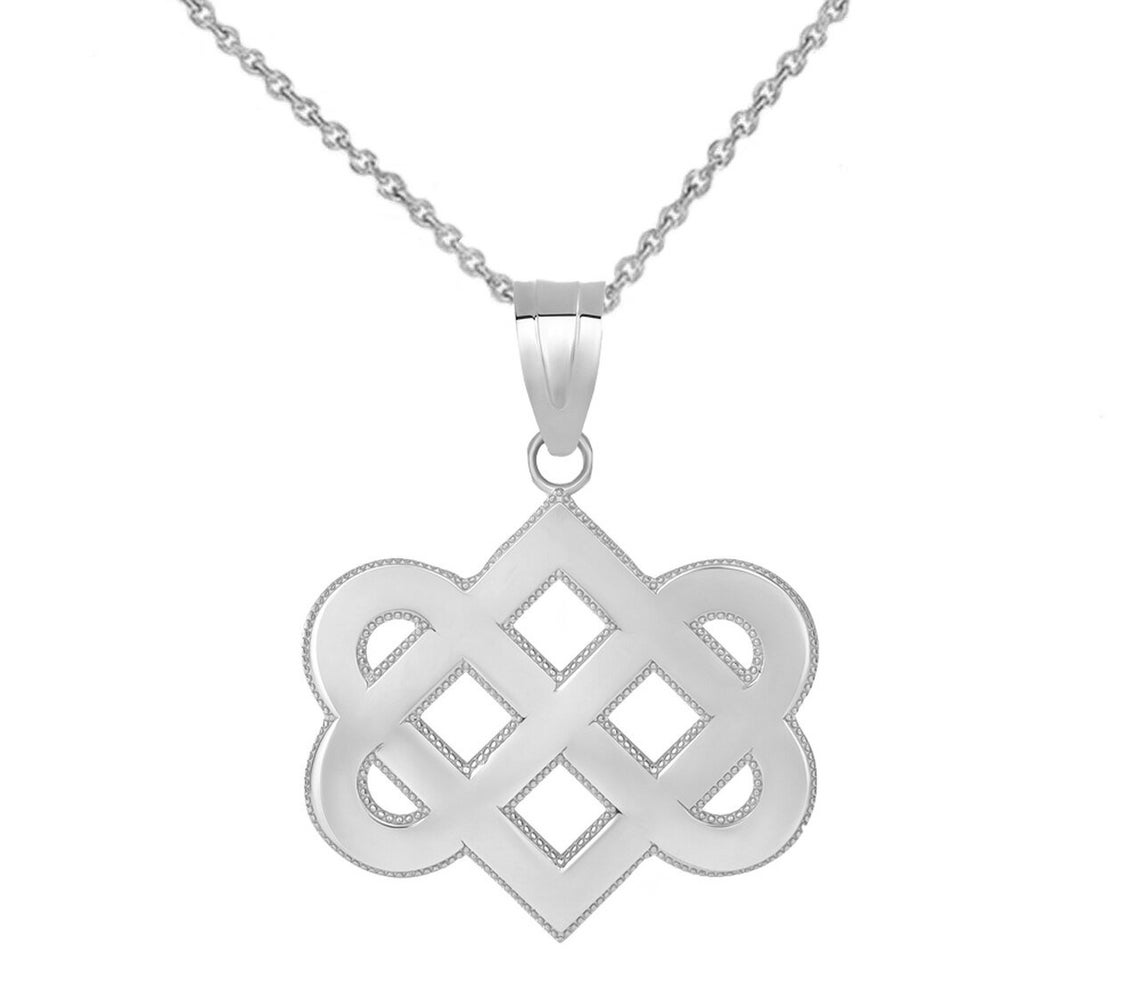 Celtic Love Knot Pendant Necklace In Sterling Silver | Etsy