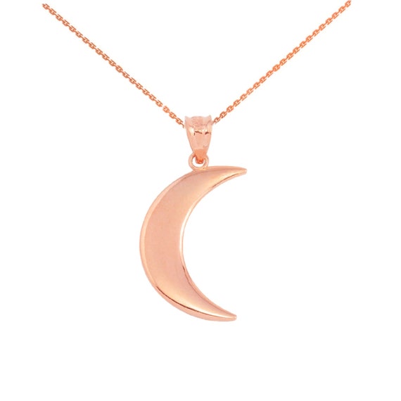 Rose Gold Crescent Moon Pendant 
