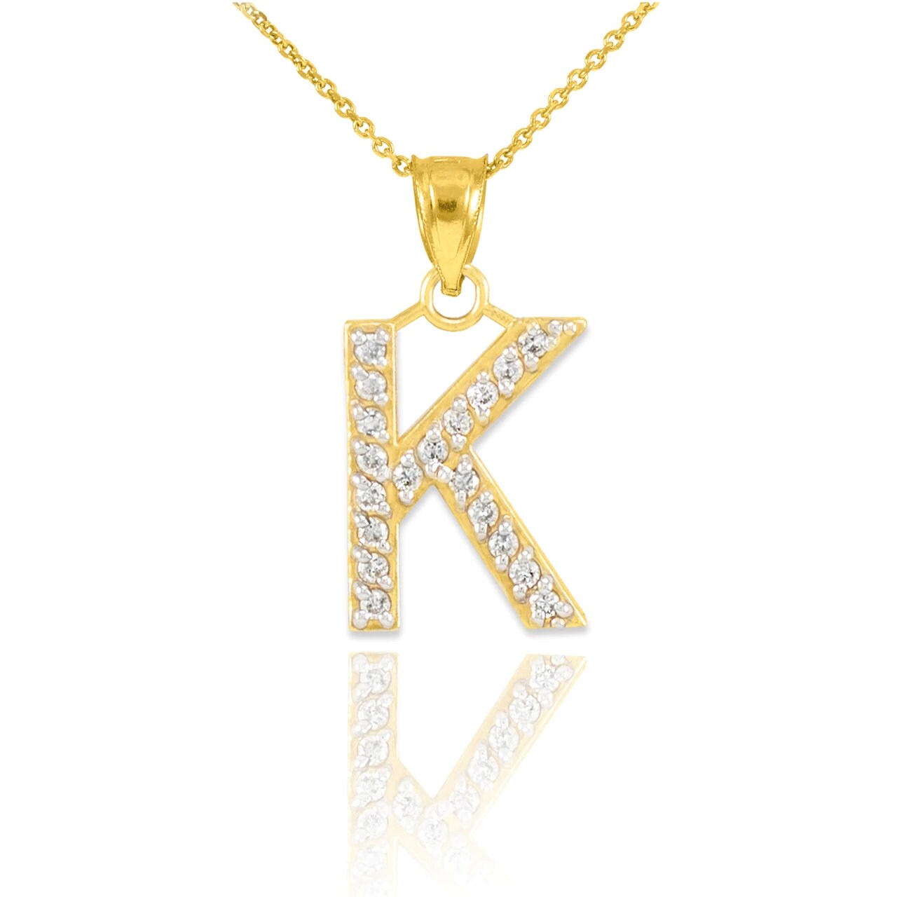 Diamond Initial Pendant Necklace - Etsy 