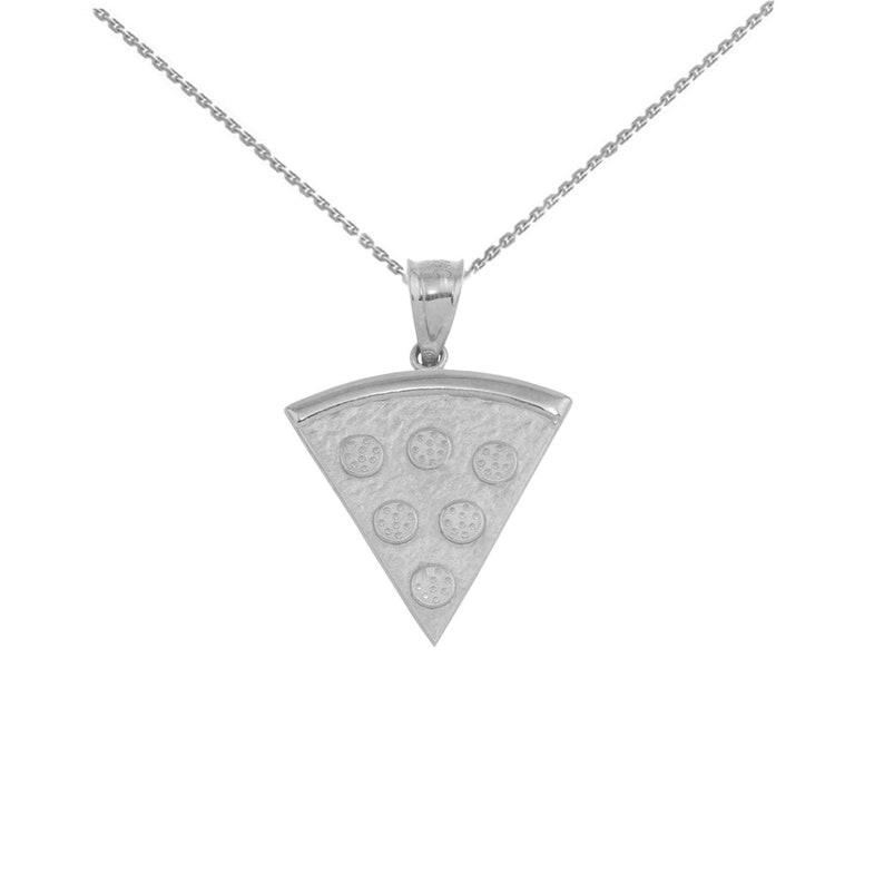 Sterling Silver Pizza Slice Friendship Pendant Necklace
