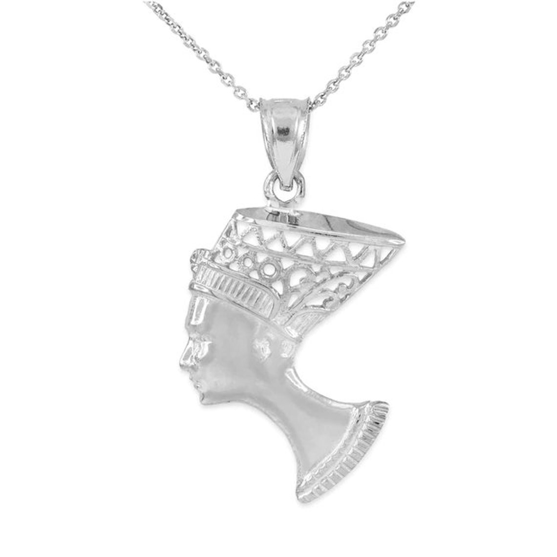 Sterling Silver Queen Nefertiti Pendant Necklace Etsy
