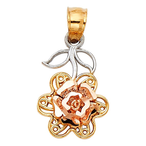 14k 3c Rose Pendant - Etsy Australia