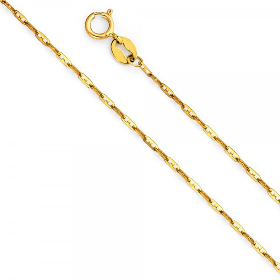 14k Gold 1mm Anchor Chain - Etsy