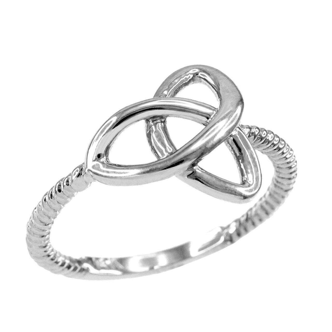 White Gold Ladies Trinity Ring Etsy UK