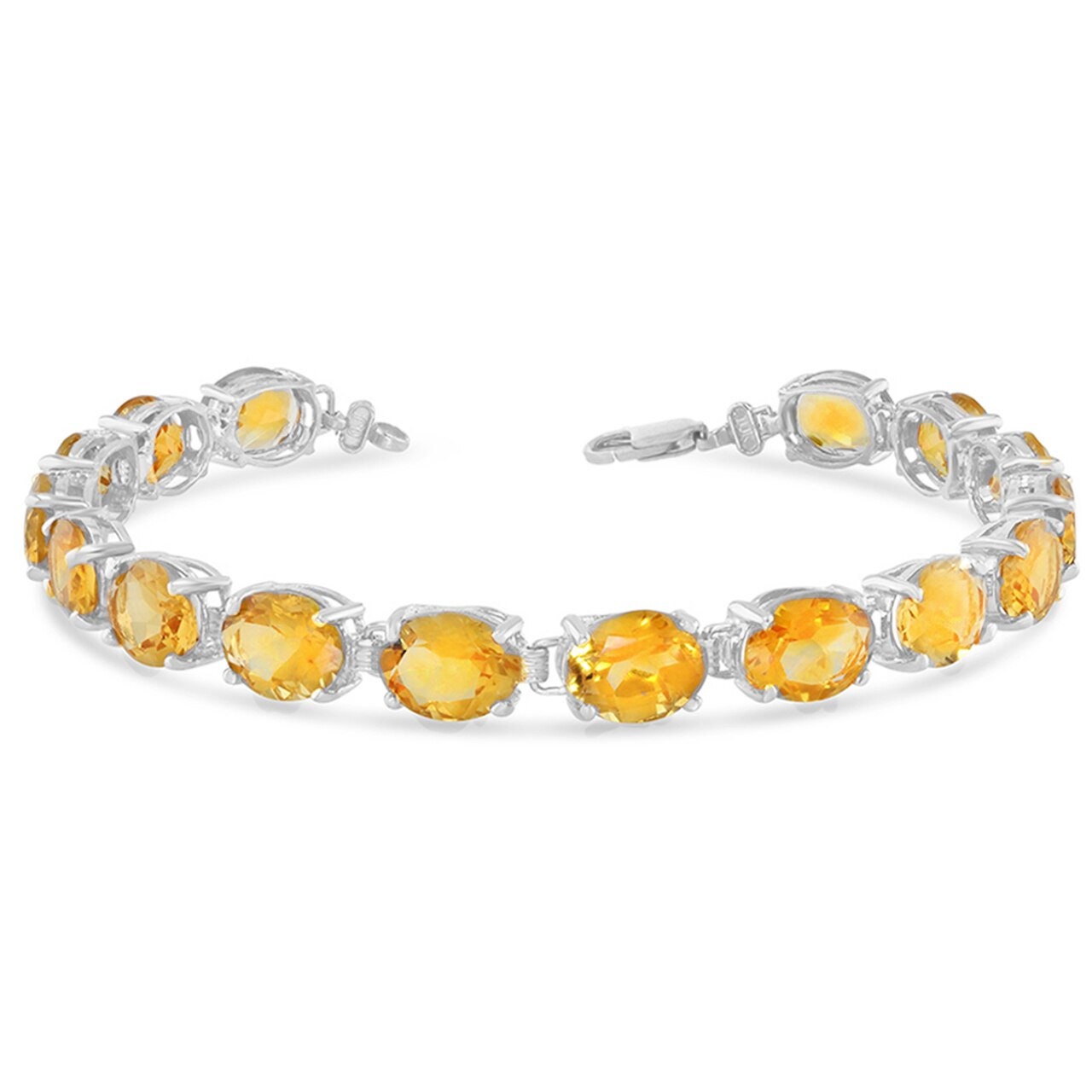 Oval Genuine Citrine 8 X 6 Tennis Bracelet in Sterling Etsy UK