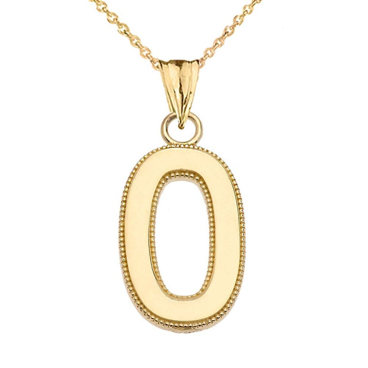 Personalized Yellow Gold Milgrain Initial Pendant Necklace - Etsy