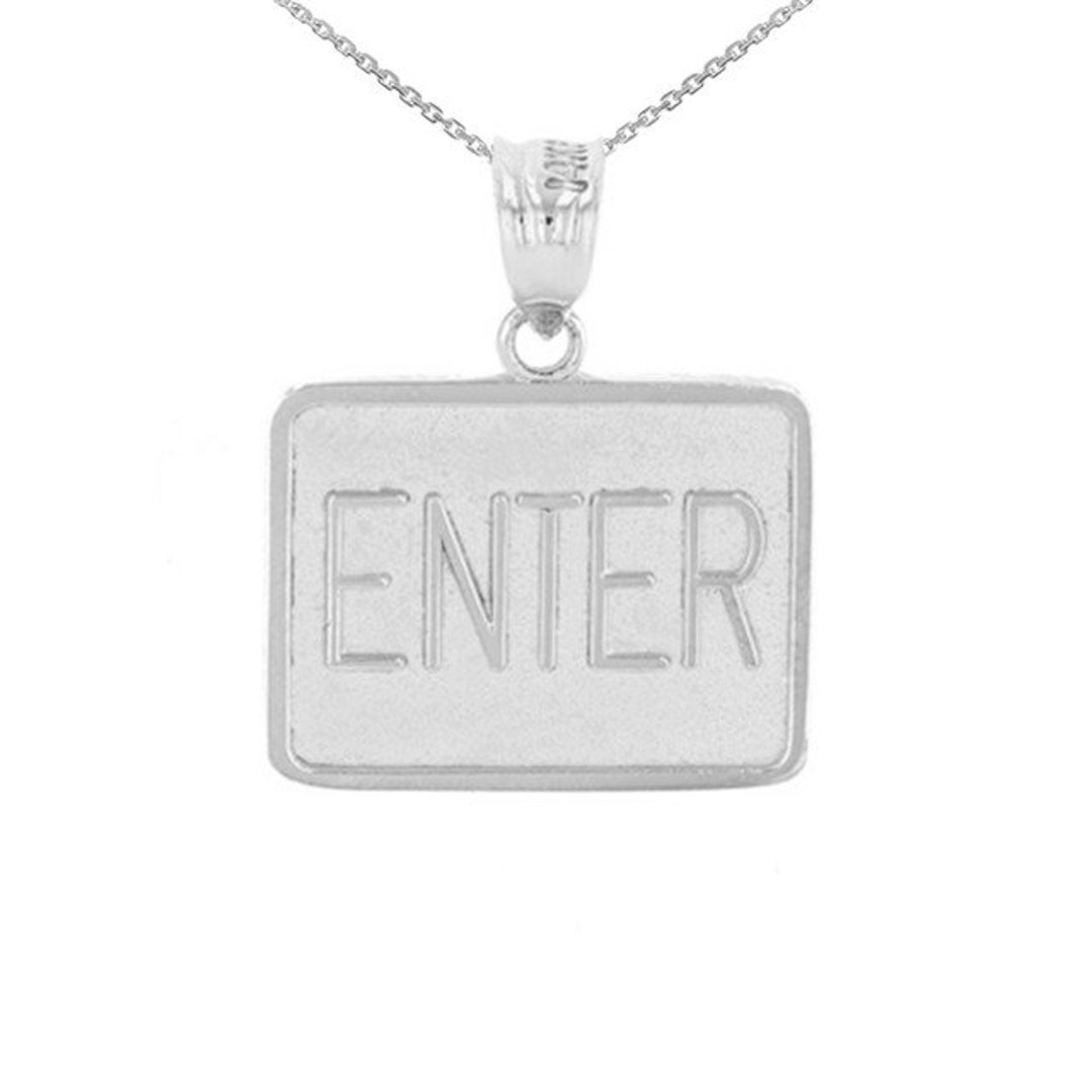 STREET　NECKLACE　SIGN　PENDANT　PENDANT　ENTER　SIDED　G-　WHITE　EXIT　GOLD　DOUBLE