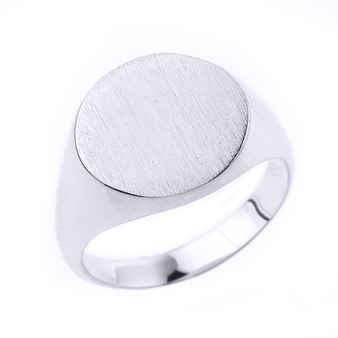 Engravable Men's Ring in Solid White Gold Etsy UK