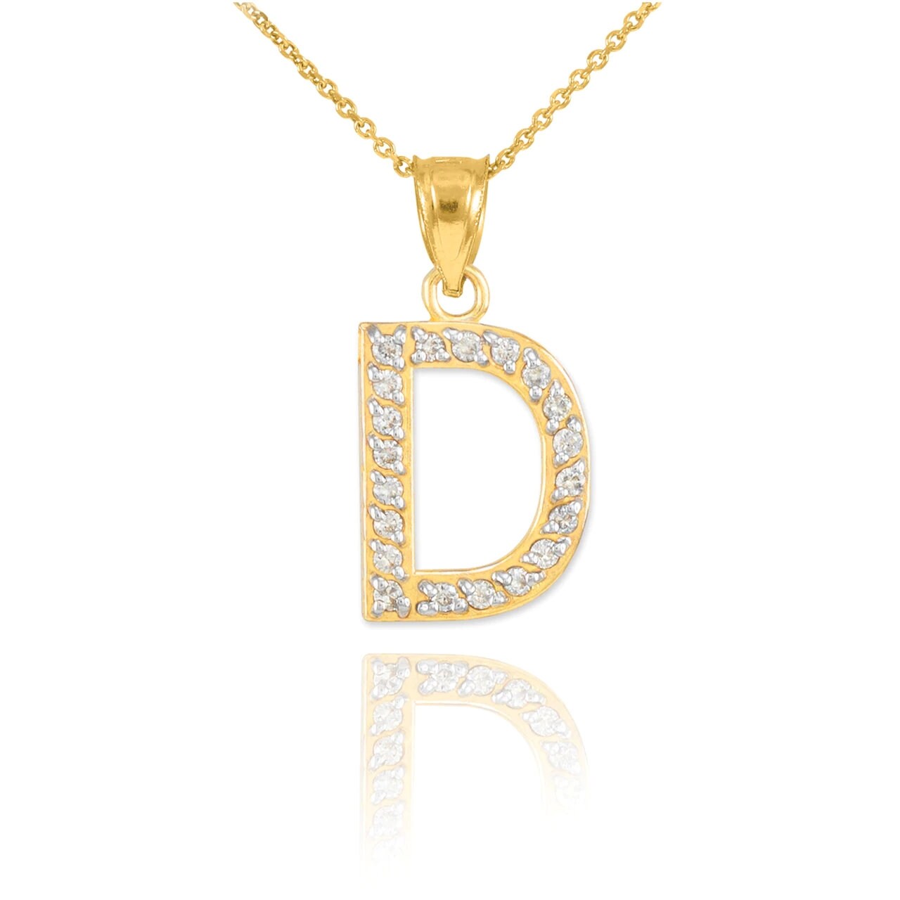 Diamond Initial Pendant Necklace - Etsy 
