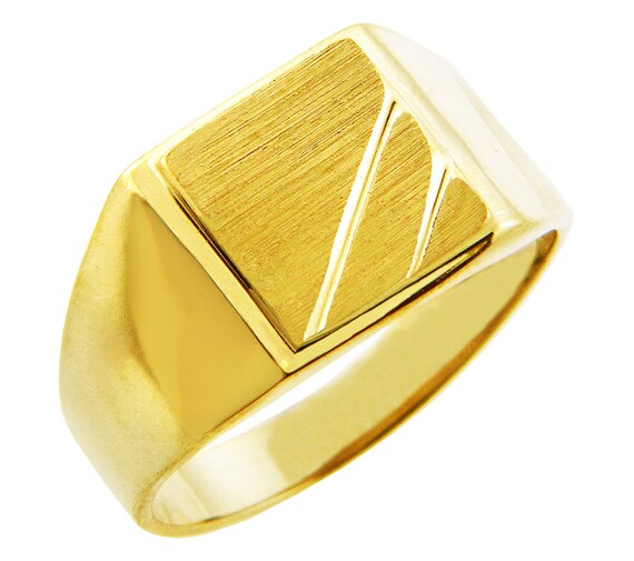 Men's Gold Signet Rings the Phoebus Solid Gold Signet - Etsy