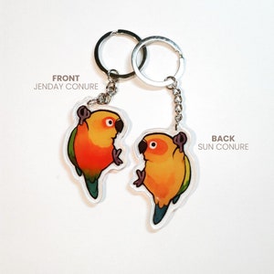 Dangling Sun + Jenday Conure Keychain