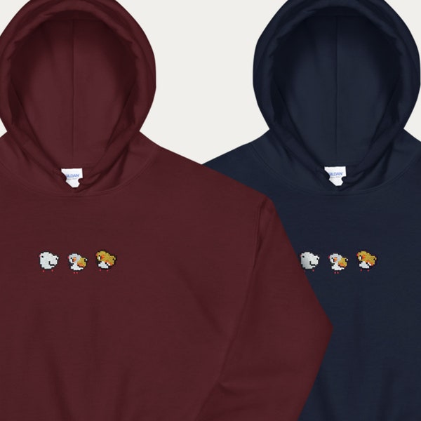 Pixel Finches Embroidered Sweatshirt / Hoodie