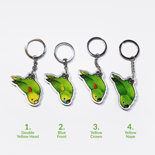 Dangling Amazon Parrot Keychain