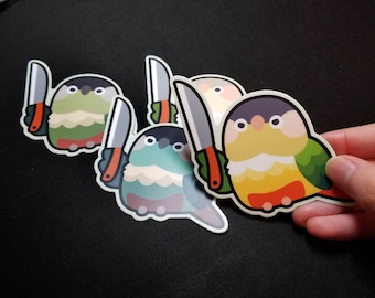 Stabby Green Cheek Conure Sticker